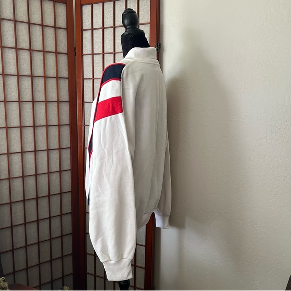 Vintage 80s 90s Men’s Red White and Blue Striped Sweatshirt - Picture 5 of 16